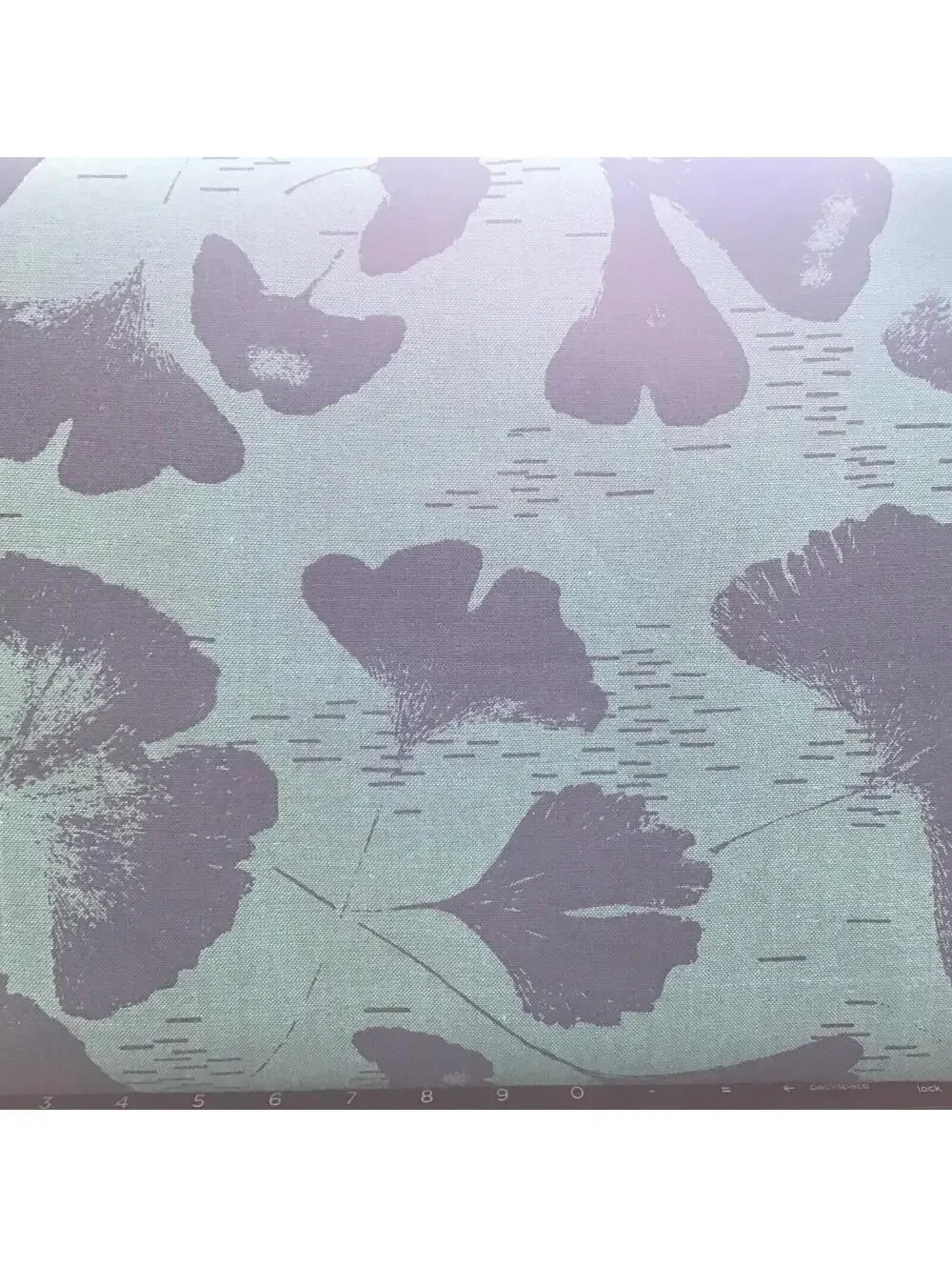5.5 yds Dark Blue with Butterflies & Lilies Fabric MDG USA